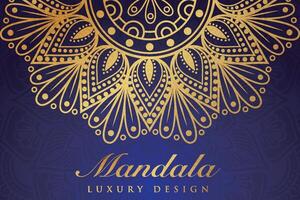 luxueus mandala patroon achtergrond, luxe mandala uitnodiging groet kaart ontwerp, circulaire patroon vector ontwerp,