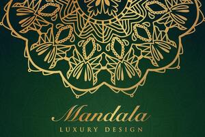 luxueus mandala patroon achtergrond, luxe mandala uitnodiging groet kaart ontwerp, circulaire patroon vector ontwerp,