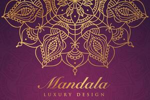 luxueus mandala patroon achtergrond, luxe mandala uitnodiging groet kaart ontwerp, circulaire patroon vector ontwerp,