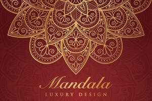 luxueus mandala patroon achtergrond, luxe mandala uitnodiging groet kaart ontwerp, circulaire patroon vector ontwerp,