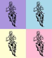 popart crossmotor poster. crossmotor poster behang vector