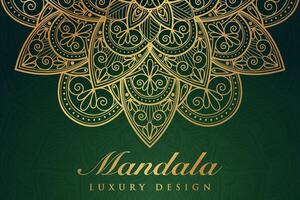 luxueus mandala patroon achtergrond, luxe mandala uitnodiging groet kaart ontwerp, circulaire patroon vector ontwerp,