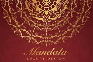 luxueus mandala patroon achtergrond, luxe mandala uitnodiging groet kaart ontwerp, circulaire patroon vector ontwerp,