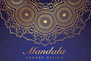 luxueus mandala patroon achtergrond, luxe mandala uitnodiging groet kaart ontwerp, circulaire patroon vector ontwerp,