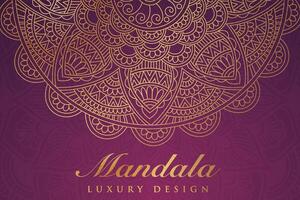 luxueus mandala patroon achtergrond, luxe mandala uitnodiging groet kaart ontwerp, circulaire patroon vector ontwerp,