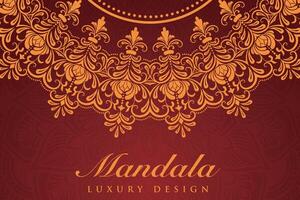 luxueus mandala patroon achtergrond, luxe mandala uitnodiging groet kaart ontwerp, circulaire patroon vector ontwerp,