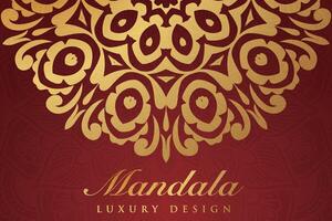 luxueus mandala patroon achtergrond, luxe mandala uitnodiging groet kaart ontwerp, circulaire patroon vector ontwerp,