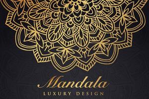 luxueus mandala patroon achtergrond, luxe mandala uitnodiging groet kaart ontwerp, circulaire patroon vector ontwerp,