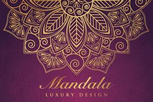 luxueus mandala patroon achtergrond, luxe mandala uitnodiging groet kaart ontwerp, circulaire patroon vector ontwerp,