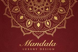 luxueus mandala patroon achtergrond, luxe mandala uitnodiging groet kaart ontwerp, circulaire patroon vector ontwerp,
