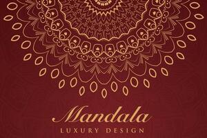 luxueus mandala patroon achtergrond, luxe mandala uitnodiging groet kaart ontwerp, circulaire patroon vector ontwerp,