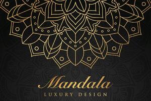 luxueus mandala patroon achtergrond, luxe mandala uitnodiging groet kaart ontwerp, circulaire patroon vector ontwerp,