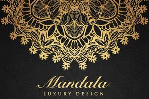 luxueus mandala patroon achtergrond, luxe mandala uitnodiging groet kaart ontwerp, circulaire patroon vector ontwerp,