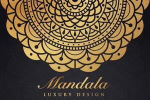 luxueus mandala patroon achtergrond, luxe mandala uitnodiging groet kaart ontwerp, circulaire patroon vector ontwerp,