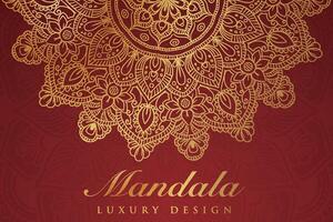 luxueus mandala patroon achtergrond, luxe mandala uitnodiging groet kaart ontwerp, circulaire patroon vector ontwerp,