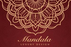 luxueus mandala patroon achtergrond, luxe mandala uitnodiging groet kaart ontwerp, circulaire patroon vector ontwerp,