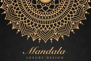 luxueus mandala patroon achtergrond, luxe mandala uitnodiging groet kaart ontwerp, circulaire patroon vector ontwerp,