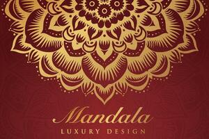 luxueus mandala patroon achtergrond, luxe mandala uitnodiging groet kaart ontwerp, circulaire patroon vector ontwerp,