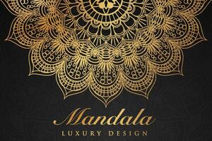 luxueus mandala patroon achtergrond, luxe mandala uitnodiging groet kaart ontwerp, circulaire patroon vector ontwerp,