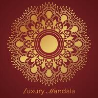 luxueus mandala patroon achtergrond, luxe mandala uitnodiging groet kaart ontwerp, circulaire patroon vector ontwerp,