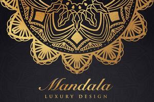 luxueus mandala patroon achtergrond, luxe mandala uitnodiging groet kaart ontwerp, circulaire patroon vector ontwerp,