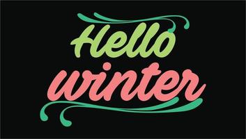 hallo winter citaat belettering vector hallo lente vakantie illustratie