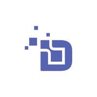 brief d digitaal technologie logo vector