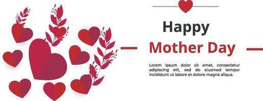 gelukkig moeder dag illustratie groet kaart met hart vorm vector