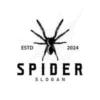 retro dier insect spin logo ontwerp wijnoogst illustratie gemakkelijk zwart silhouet sjabloon vector