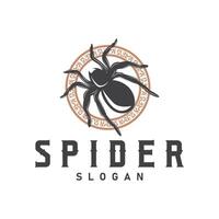 retro dier insect spin logo ontwerp wijnoogst illustratie gemakkelijk zwart silhouet sjabloon vector