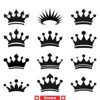 kroon juwelen luxueus vector silhouetten voor koninklijk ontwerpen