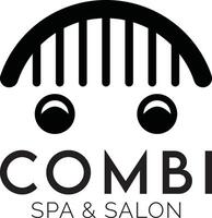combi spa en salon logo ontwerp sjabloon zwart vector