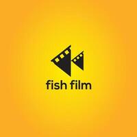 vis film logo ontwerp sjabloon, vector illustratie