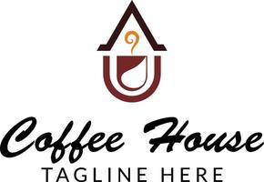 koffie huis logo ontwerp sjabloon, vector illustratie