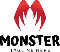 monster vleugel stijl logo ontwerp sjabloon vector