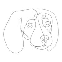 doorlopend een lijn hond tekening uit lijn vector illustratie ontwerp