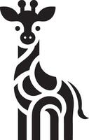 giraffe staand vlak vector icoon geïsoleerd Aan wit achtergrond. schattig safari, dierentuin, Afrika dier klem kunst.