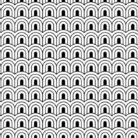 zwart-wit naadloos patroon met chinese golven in art decostijl vector