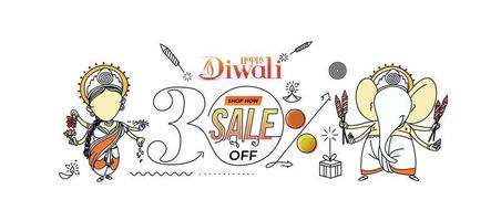 gelukkige diwali verkoop banner poster, vectorillustratie. vector