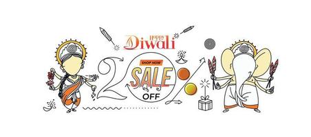 gelukkige diwali verkoop banner poster, vectorillustratie. vector