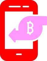 bitcoin mobiel vector icoon