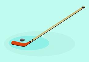 eenvoudige hockeystick en puck-afbeelding vector