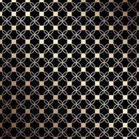 geometrisch zwart en goud naadloos patroon met gestileerde bloemen, art decostijl vector