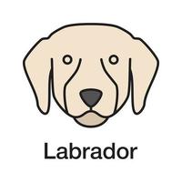 labrador retriever kleur icoon. laboratorium. geleide hondenras. geïsoleerde vectorillustratie vector