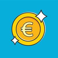 gouden euromunt. vector illustratie