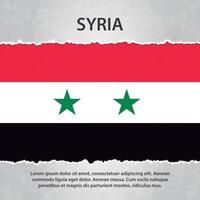 syrische vlag op gescheurd papier vector