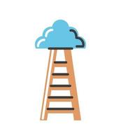 wolk boven de ladder vector