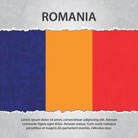 vlag van roemenië op gescheurd papier vector