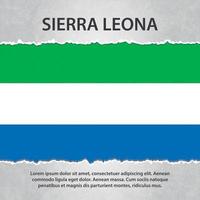 sierra leona vlag op gescheurd papier vector