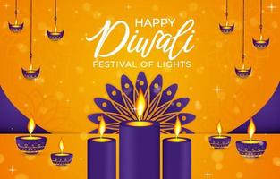 gelukkige diwali festival achtergrond vector